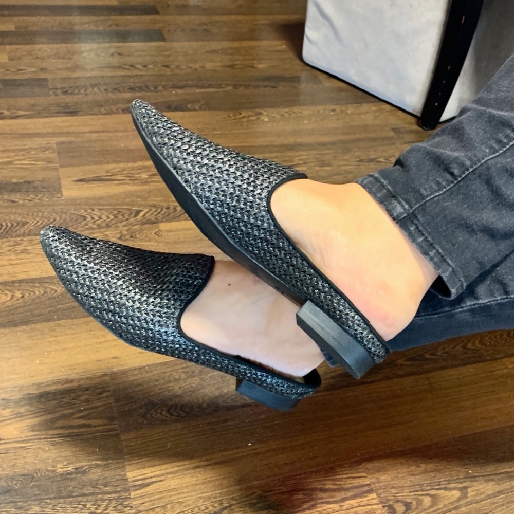 MIA Black Mules Pointed Toe Flats Slip-on Shoes - Picture 2 of 2
